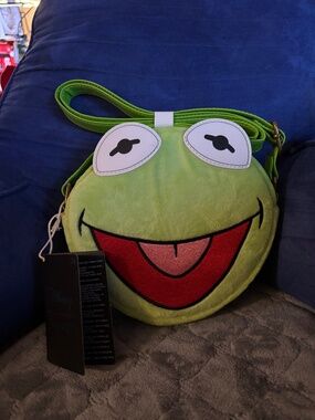 Loungefly Disney The Muppets Kermit the Frog Face Crossbody Bag